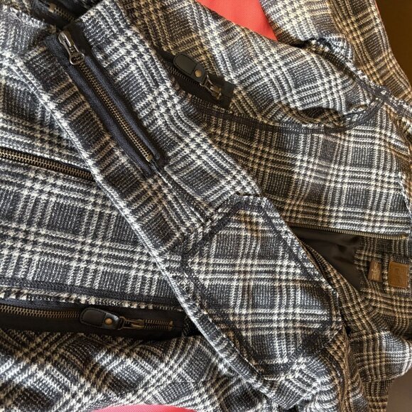Ruff Hewn Womens Plaid Wool-Blend Jacket Size Small Black White Zip Front Lined - Picture 7 of 9